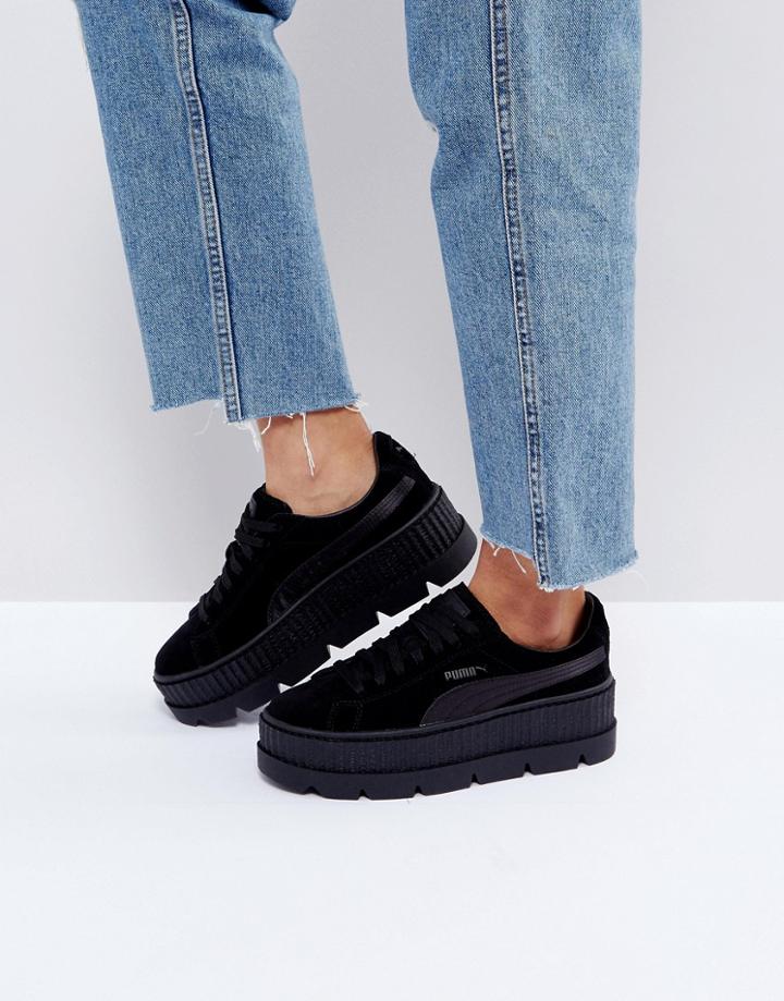 Puma X Fenty Suede Creepers In Black - Black