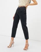 River Island Straight Leg Jeans In Washed Black