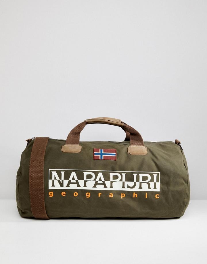 Napapijri Bering 1 Duffle Bag In Khaki - Green