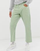 Noak Wide Leg Jeans In Mint - Green