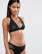 Luxe Lane Strappy Bandage Bikini Top - Black