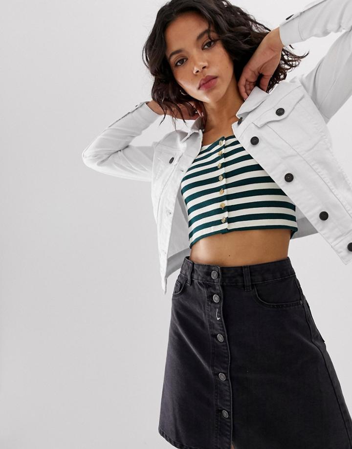 Noisy May Denim Jacket-white