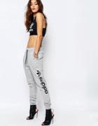 Adidas Originals Trefoil Series Baggy Sweat Pants With Side Logo - Medium Gray Heather