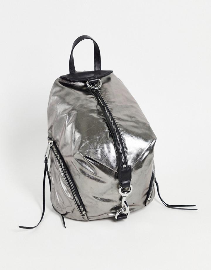 Rebecca Minkoff Zip Up Backpack In Silver