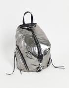 Rebecca Minkoff Zip Up Backpack In Silver