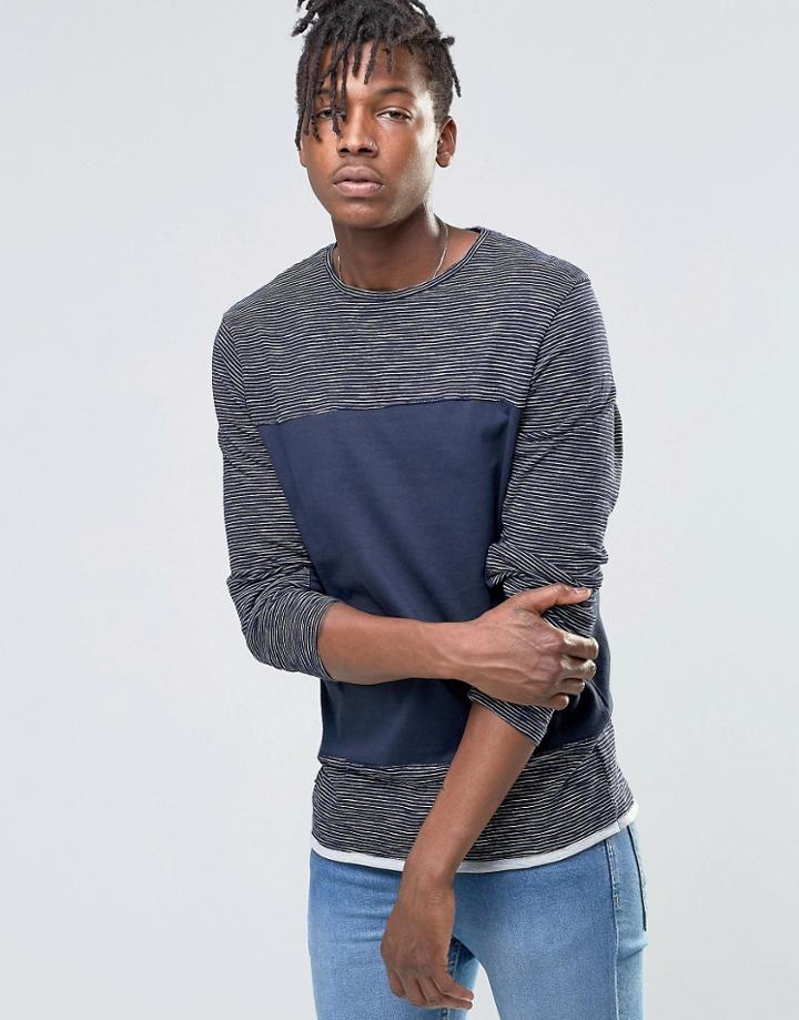 Native Youth Stripe Long Sleeve Top - Navy