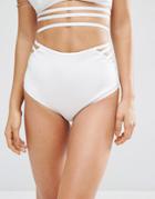 Asos Scuba Elastic Trim Bikini Bottom - White