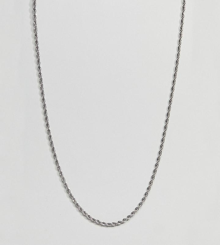 Mister Silver Rope Chain Necklace In Sterling Silver - Silver