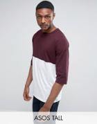 Asos Tall Oversized Longline T-shirt With Color Block - White
