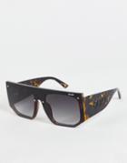 Quay Oversized Sunglasses In Black-brown