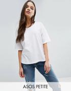 Asos Petite T-shirt In Linen Mix Fabric - Tan