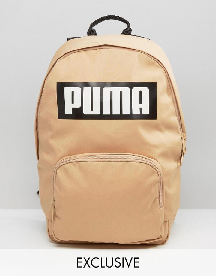 Puma Exclusive To Asos Logo Backpack In Sand - Brown