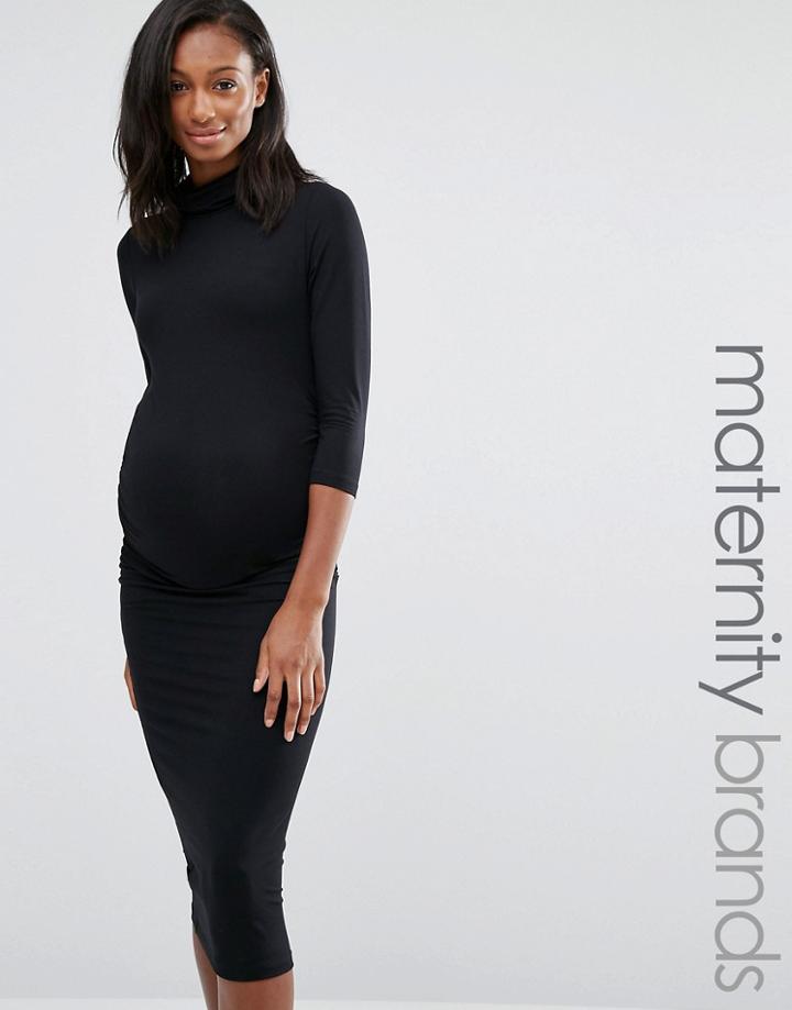 Isabella Oliver Roll Neck Bodycon Dress - Black