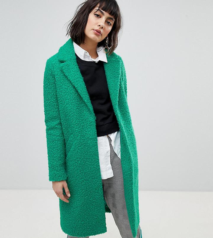 River Island Textured Car Coat - Green