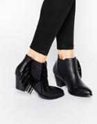 Park Lane Tassel Ankle Boots - Black