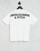 Abercrombie & Fitch Center Chest And Large Back Logo T-shirt In White
