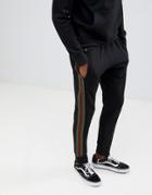 Le Breve Taped Stripe Joggers - Black