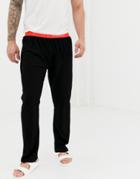 Brave Soul Lounge Pant With Neon Waistband - Black
