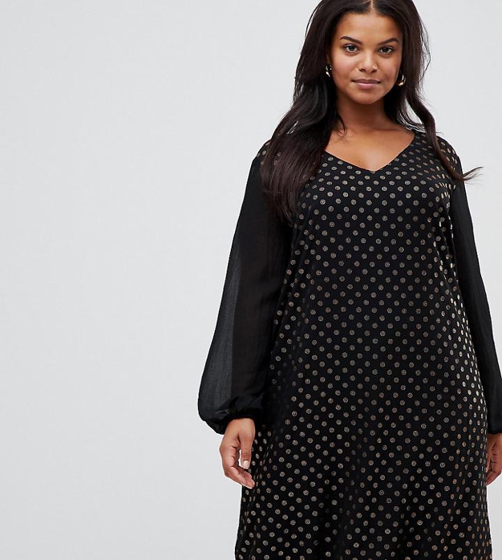 Lovedrobe Gold Spot Midi Dress-black