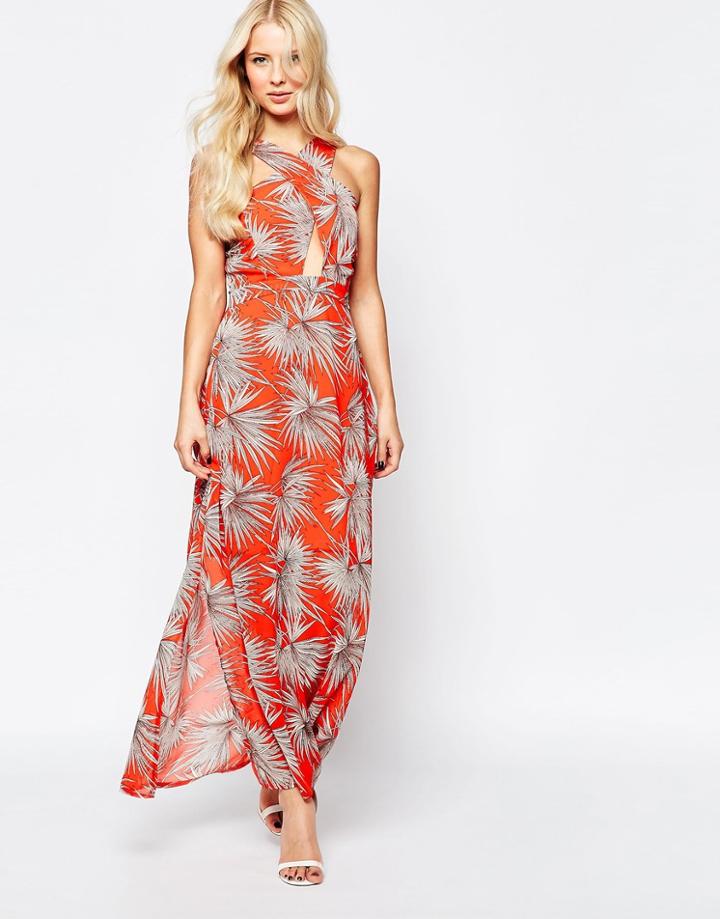 Parisian Cross Front Maxi Dress - Orange