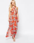 Parisian Cross Front Maxi Dress - Orange