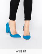 Asos Sapphire Wide Fit Pointed Heels - Blue