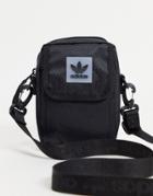 Adidas Originals Logo Cross Body Bag In Off White-black