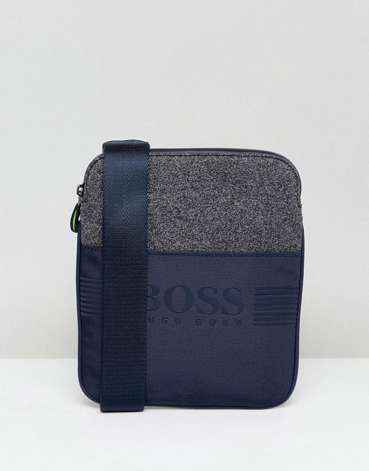 Boss Green By Hugo Boss Mixed Fabric Flight Bag Navy - Navy