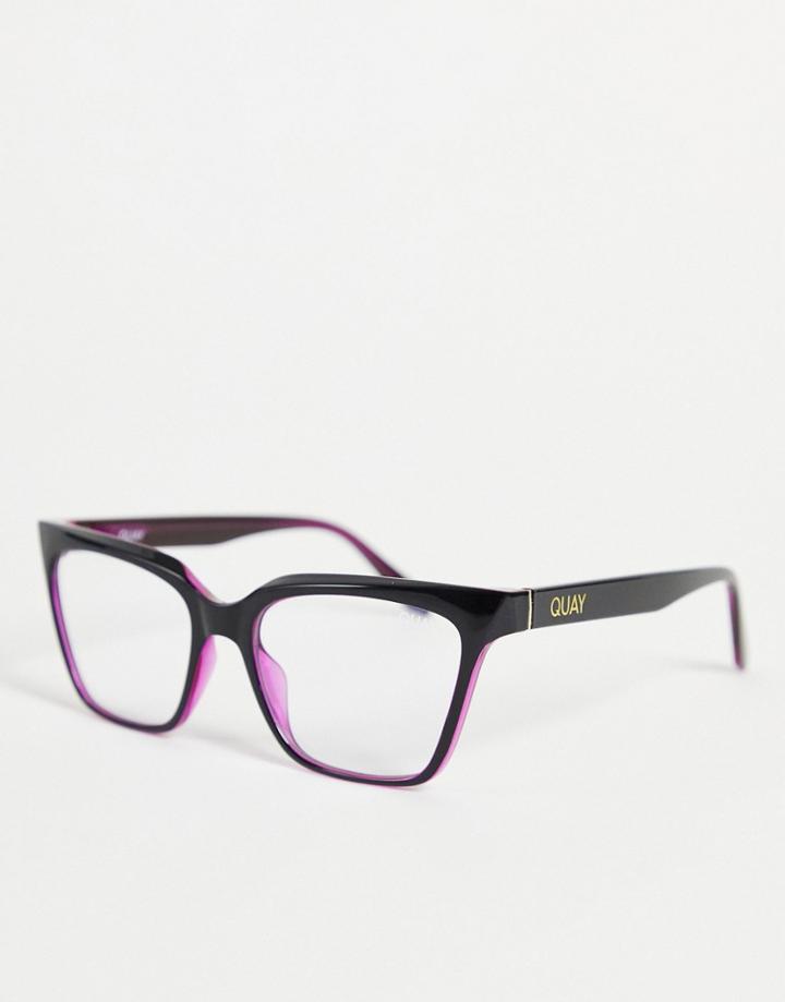 Quay Ceo Womens Cat Eye Blue Light Glasses In Black