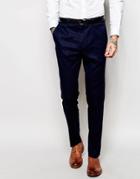 Asos Slim Suit Pants In Navy - Navy
