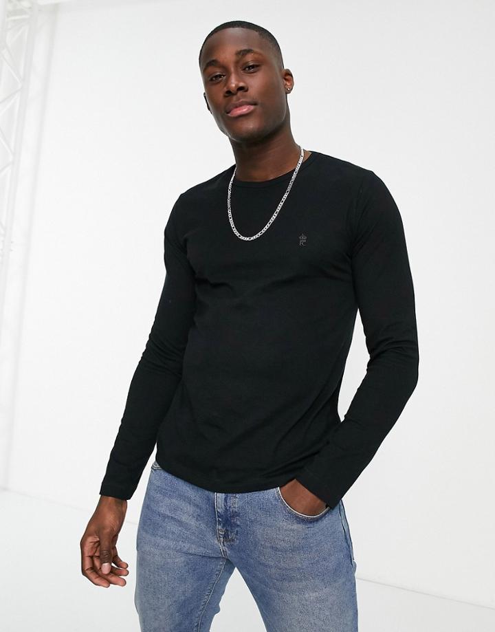 French Connection Long Sleeve Top In Black