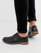 Redfoot Leather Brogue Chunky Oxford Shoe In Black