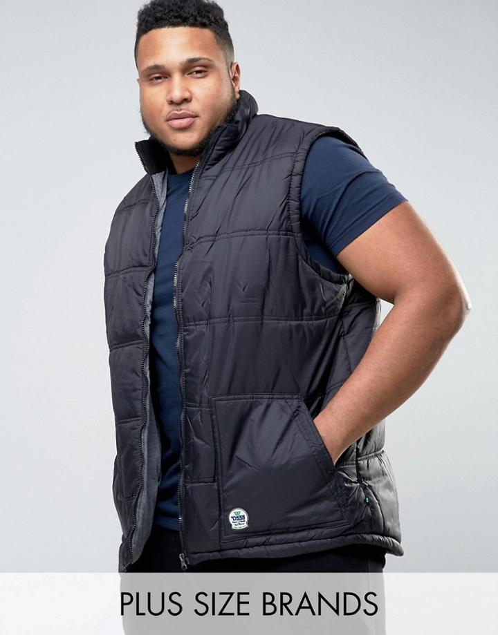 Duke Plus Padded Vest In Black - Black