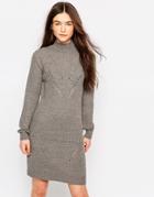 Vila Vestern Cable Knit Sweater Dress - Beige