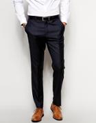 Asos Slim Fit Suit Pants In 100% Wool - Navy