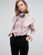 Sister Jane Blouse With Ruffles And Shoulder Details - Pink