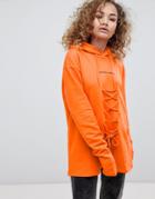 Criminal Damage Lace Hoodie - Orange