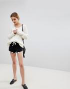Asos Basic Runner Shorts With Contrast Binding - Black