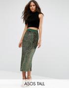 Asos Tall Pencil Skirt With Contrast Sequin - Multi