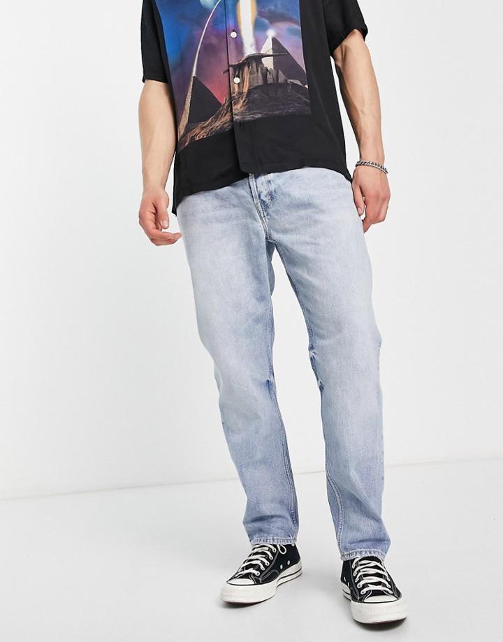 Allsaints Jack Tapered Jeans In Mid Wash-blue