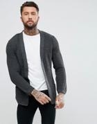 Asos Ultimate Knitted Cardigan In Charcoal - Gray