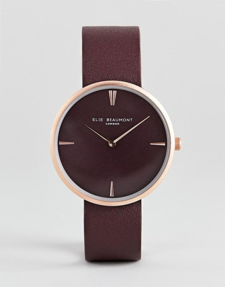 Elie Beaumont Watch With Rose Gold Case And Pink Strap - Pink
