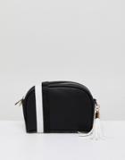 London Rebel Black And White Quilted Crossbody Bag With Tassel Detail - White