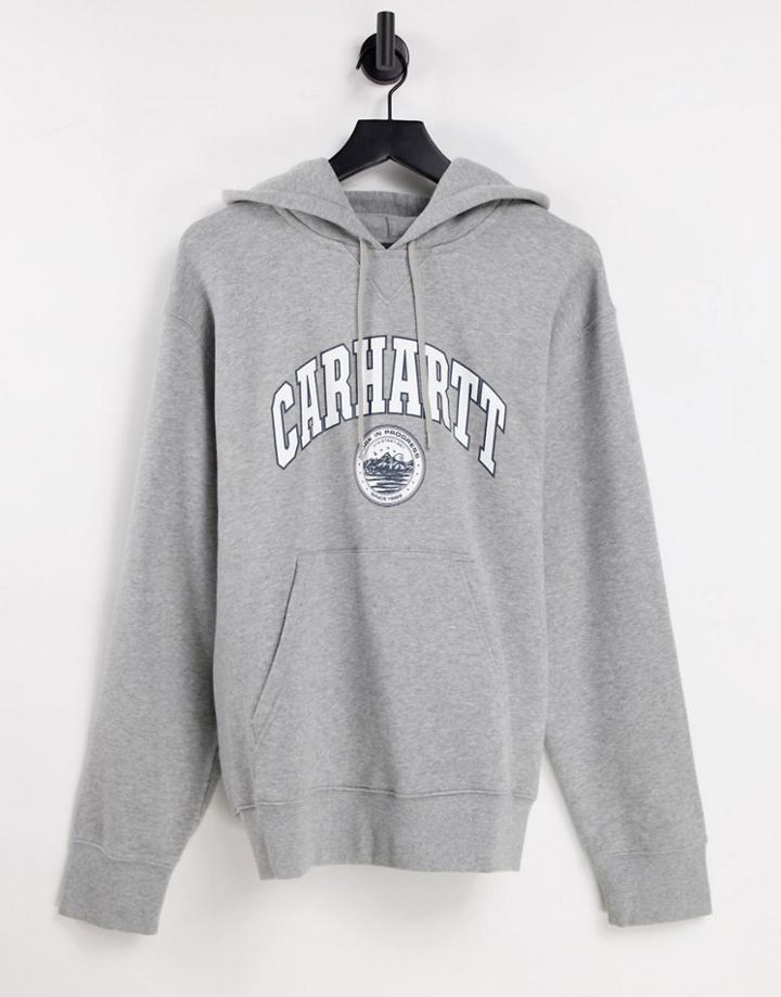 Carhartt Wip Berkeley Oversize Print Hoodie In Gray