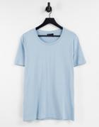 Asos Design T-shirt With Scoop Neck In Blue-blues