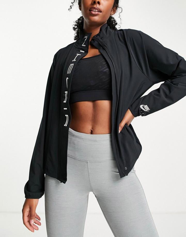 Nike Running Dri-fit Air Zip-through Jacket In Black
