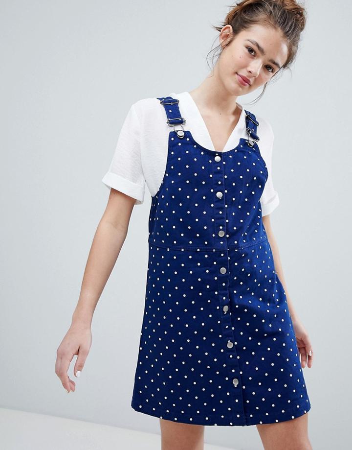 Monki Polk Dot Overall - Blue