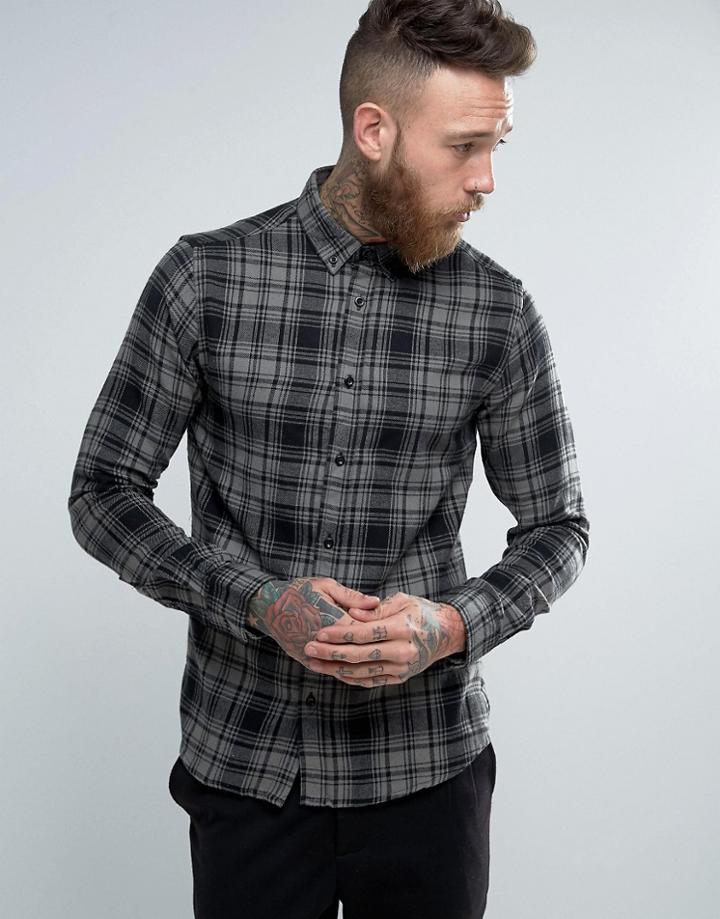 Troy Check Shirt - Black