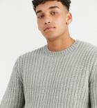 Asos Design Tall Fisherman Rib Sweater In Gray