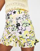 Influence Frill Hem Shorts In Bold Floral Print - Part Of A Set-multi